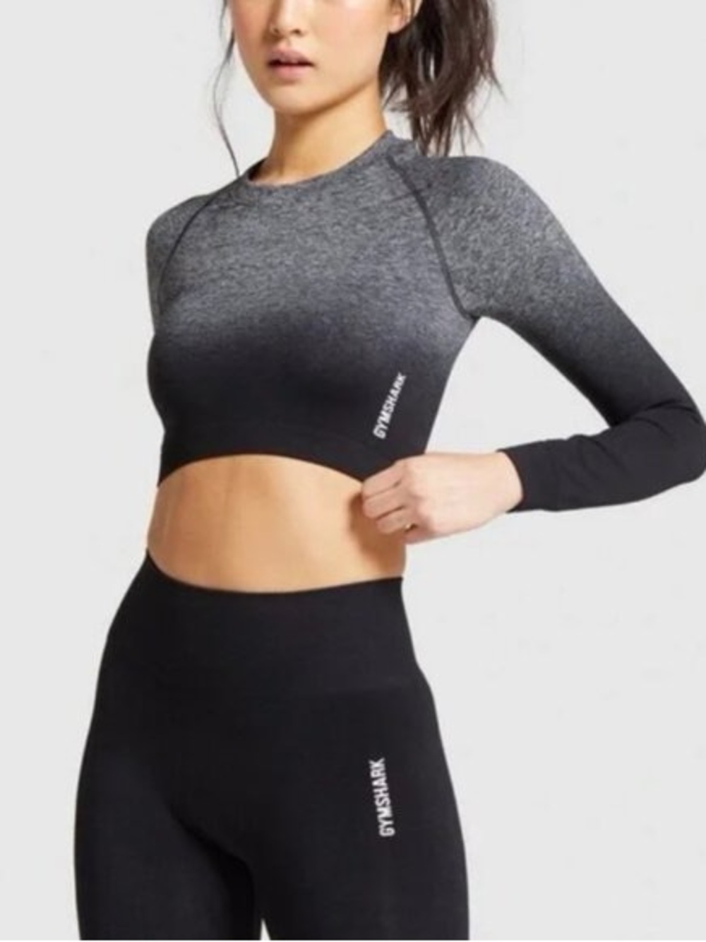 Gymshark Grey Ombre Long Sleeve Crop Top